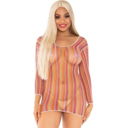 Leg Avenue Dresses LEG AVENUE - ZIGZAG MULTICOLOR MINI DRESS ONE SIZE