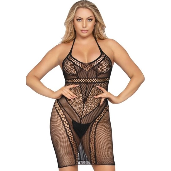 Leg Avenue Dresses LEG AVENUE - MULTI NET MINI DRESS ONE SIZE - BLACK