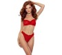 Passion Woman Sets PASSION - CATILLA SET THONG + BRA RED S/M
