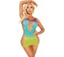Leg Avenue Dresses LEG AVENUE - SEAMLESS MINI DRESS WITH OPENINGS OCEAN