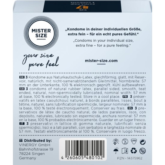 Mister Size CONDOM SIZE L 57 MM (3 UNITS)