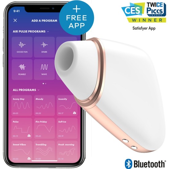 Satisfyer Connect SATISFYER - LOVE TRIANGLE AIR PULSE STIMULATOR & VIBRATOR WHITE