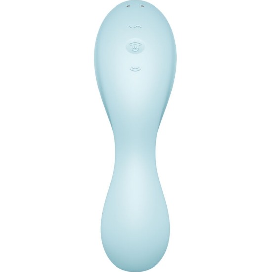 Satisfyer Connect SATISFYER - CURVY TRINITY 5 AIR PULSE STIMULATOR & VIBRATOR APP BLUE