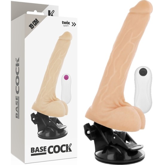 Basecock Reālistisks vibrators ar pulti 19 CM