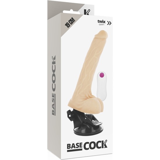 Basecock Reālistisks vibrators ar pulti 19 CM