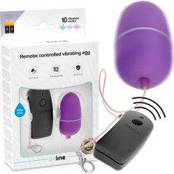 Online vibrējoša ola violetā krāsā ar vadības pulti