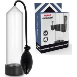 Pump Addicted RX3 Dzimumlocekļa palielināšanas pumpis ar vibrolodi caurspīdīgs