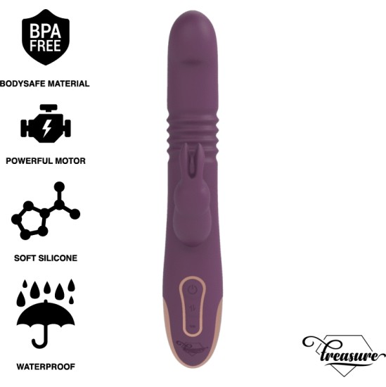 Treasure BASTIAN RABBIT UP & DOWN, ROTATOR & VIBRATOR COMPATIBLE WITH WATCHME WIRELESS TECHNOLOGY