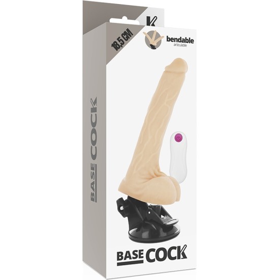 Basecock Reālistisks vibrators ar pulti 18,5 CM