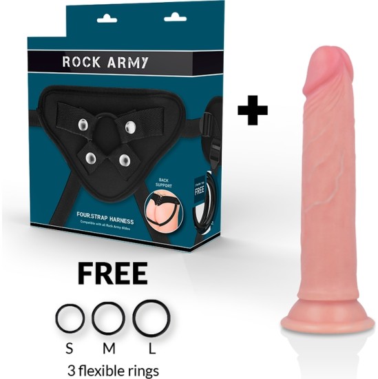 Rock Army Strap-on biksītes ar šķidrā silikona Dildo 19cm
