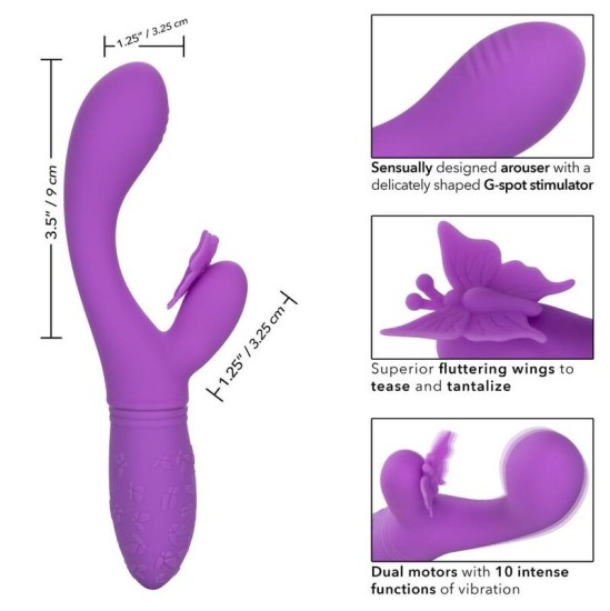 California Exotics " Taureņa" Dubultais vibrators violetā krāsā