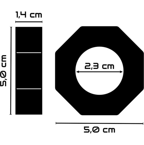 Powering SUPER FLEXIBLE AND RESISTANT PENIS RING 5CM PR10 melns