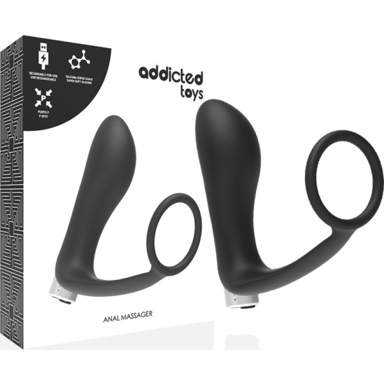 Addicted Toys PROSTATIC VIBRATOR RECHARGEABLE MODEL 1 - BLACK