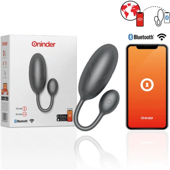 Oninder TOKYO VIBRATING EGG BLACK 7.5 X 3.2 CM FREE APP