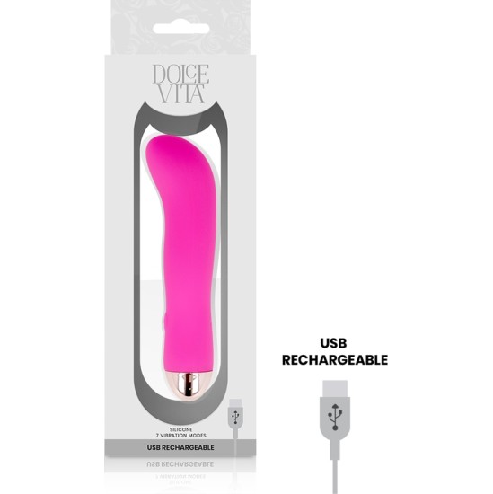 Dolce Vita UZLĀDĒJAMS VIBRATORS rozā 7 Ātrumi