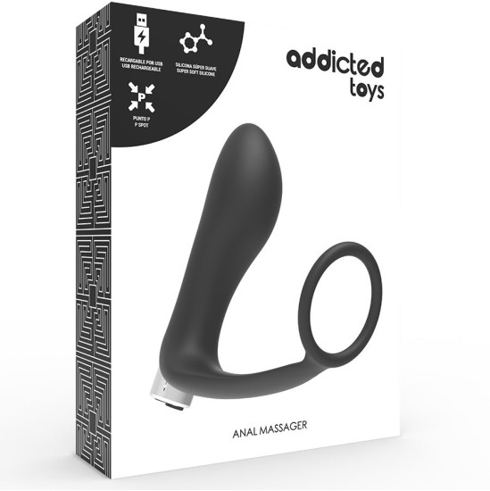 Addicted Toys PROSTATIC VIBRATOR RECHARGEABLE MODEL 1 - BLACK