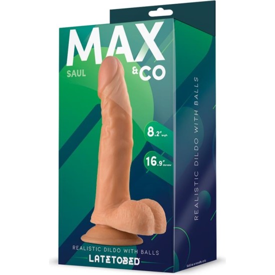 Max & Co Saul Realistic Dildo with Testicles Flesh 8,25 - 21 cm
