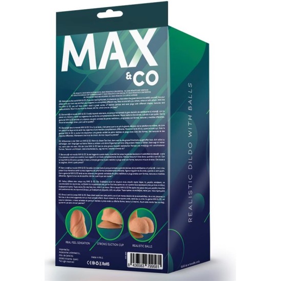 Max & Co Saul Realistic Dildo with Testicles Flesh 8,25 - 21 cm