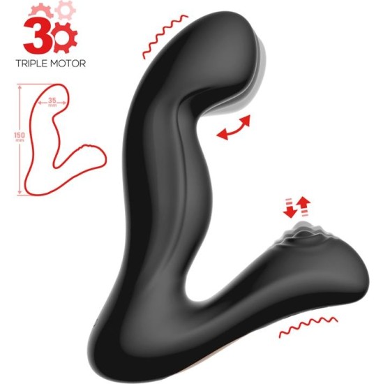 Action Convo Prostate Massager with Tapping and Finger Wiggle Function