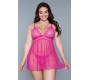 Be Wicked Hailey Babydoll Fuchsia Size S
