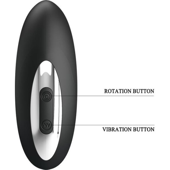 Prettylove Anal Masager with Rolling Beads Black