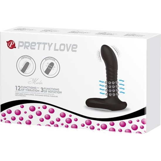 Prettylove Anal Masager with Rolling Beads Black