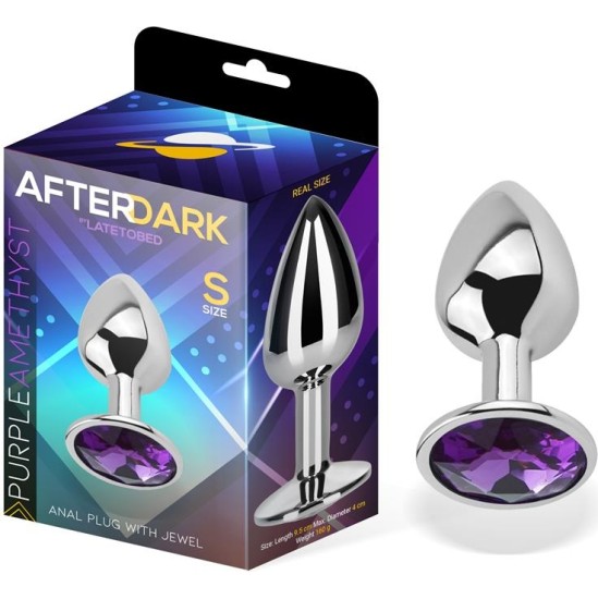 Afterdark Purple Amethyst Butt Plug with Jewel Size S Aluminium