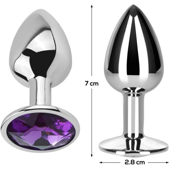 Afterdark Purple Amethyst Butt Plug with Jewel Size S Aluminium