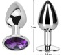 Afterdark Purple Amethyst Butt Plug with Jewel Size S Aluminium