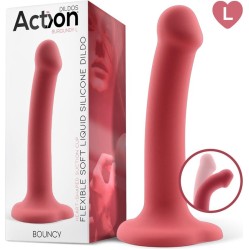 Action Bouncy Liquid Silicone Dildo Hiper Flexible 7.5 - 19 cm Size L Burgundy