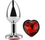Afterdark Butt Plug with Heart Jewel Coraz?n Red Scarlet Size M