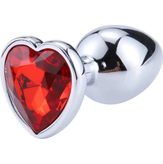 Afterdark Butt Plug with Heart Jewel Coraz?n Red Scarlet Size M