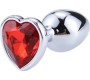Afterdark Butt Plug with Heart Jewel Coraz?n Red Scarlet Size M