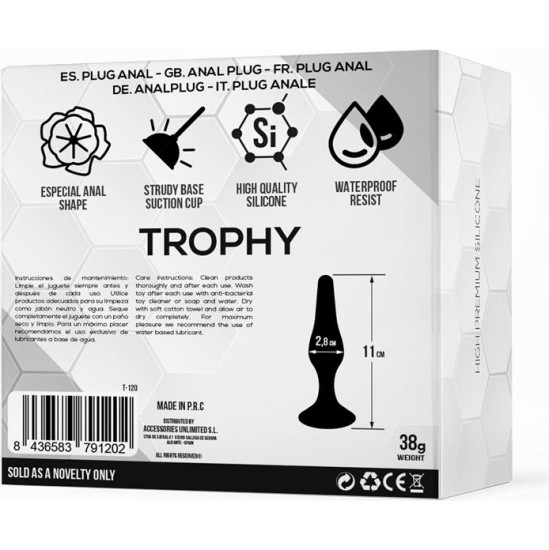 Tardenoche Trophy Anal Plug 11 cm Silicone Black