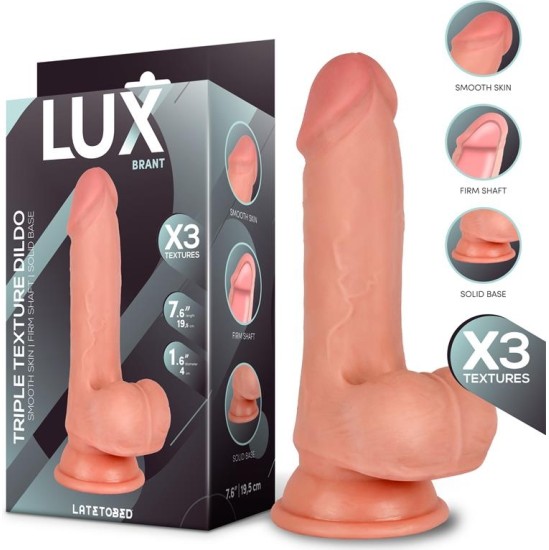 LUX Brant Triple Density Dildo with Balls 7.6
