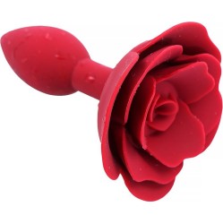 A-Gusto Rose Silicone Butt Plug Red