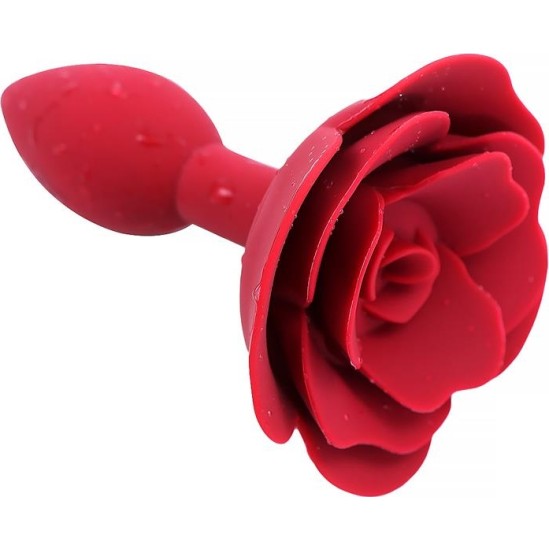 A-Gusto Rose Silicone Butt Plug Red