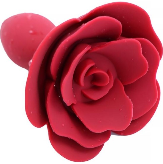 A-Gusto Rose Silicone Butt Plug Red