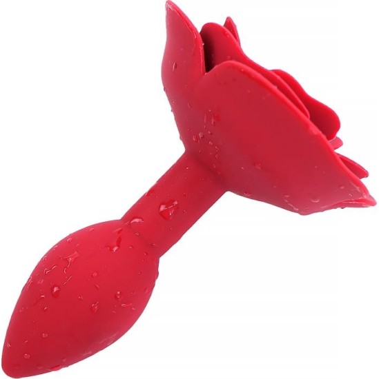 A-Gusto Rose Silicone Butt Plug Red