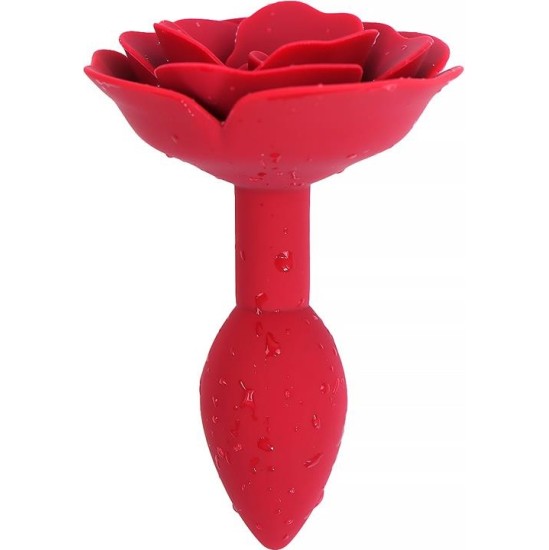 A-Gusto Rose Silicone Butt Plug Red