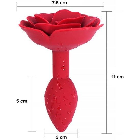A-Gusto Rose Silicone Butt Plug Red