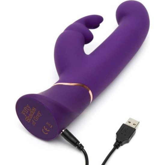 Fifty Shades Of Grey Greedy Girl Vibe with Thrusiting Movements G-Spot Stimulator and Rabbit Purple