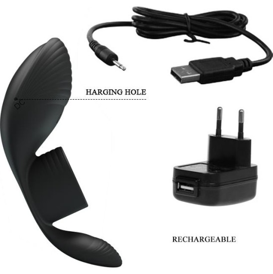 Prettylove Vibrating Penis Ring USB Silicone