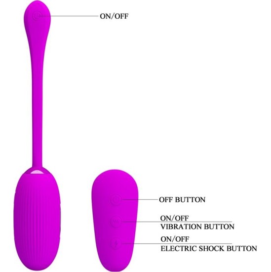 Prettylove Shock Fun Vibrating Egg with Electro Shock and Remote Control