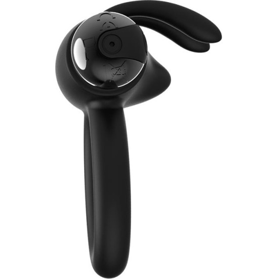 Latetobed Fermax Vibrating Ring with Rabbit USB Silicone Black