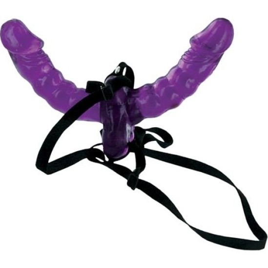 Fetish Fantasy Series Double Delight Strap-on 15 cm Purple