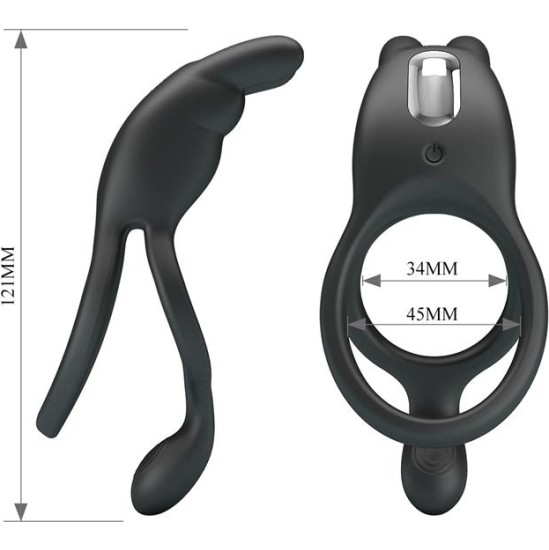 Prettylove Seth Vibrating Double Cock Ring