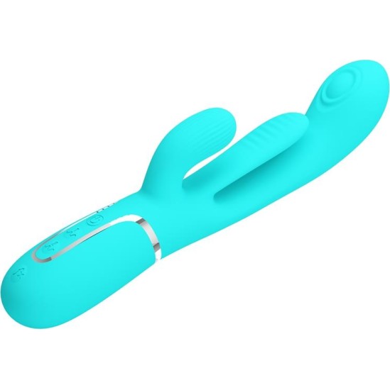 Prettylove Shania Tripple Rabbit Vibrator Turquoise