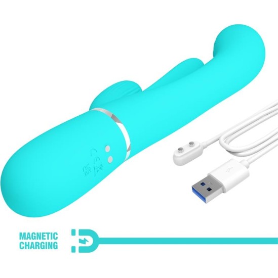 Prettylove Shania Tripple Rabbit Vibrator Turquoise