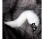 Latetobed Bdsm Line Metal Butt Plug with Foxy Tail Velvet Touch 40 cm White